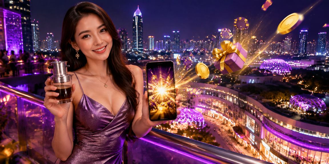 Người dùng tại TP. Hồ Chí Minh đọc điều khoản sử dụng và trải nghiệm casino trên điện thoại với cà phê